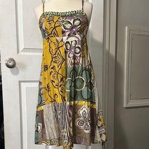 CAbi Multicolor Patchwork Midi Dress